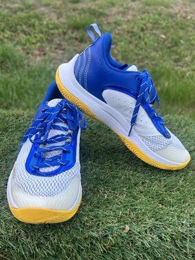 Under Armour Curry Shoes ,Youth Size 7y ,Blue & Yellow Basketball Sneakers,